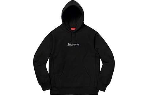 Худи Supreme x Swarovski Box Logo Hooded Sweatshirt (черное) — фото 1