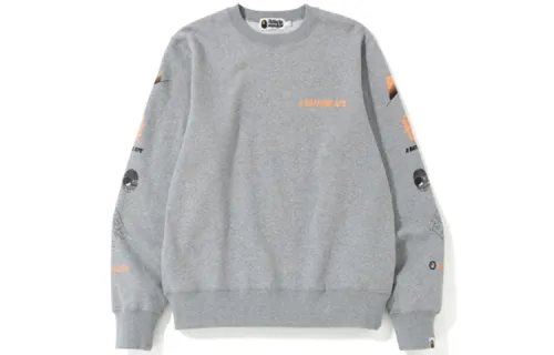 A BATHING APE Bape Sweatshirts Unisex Crew Neck Moderate Regular