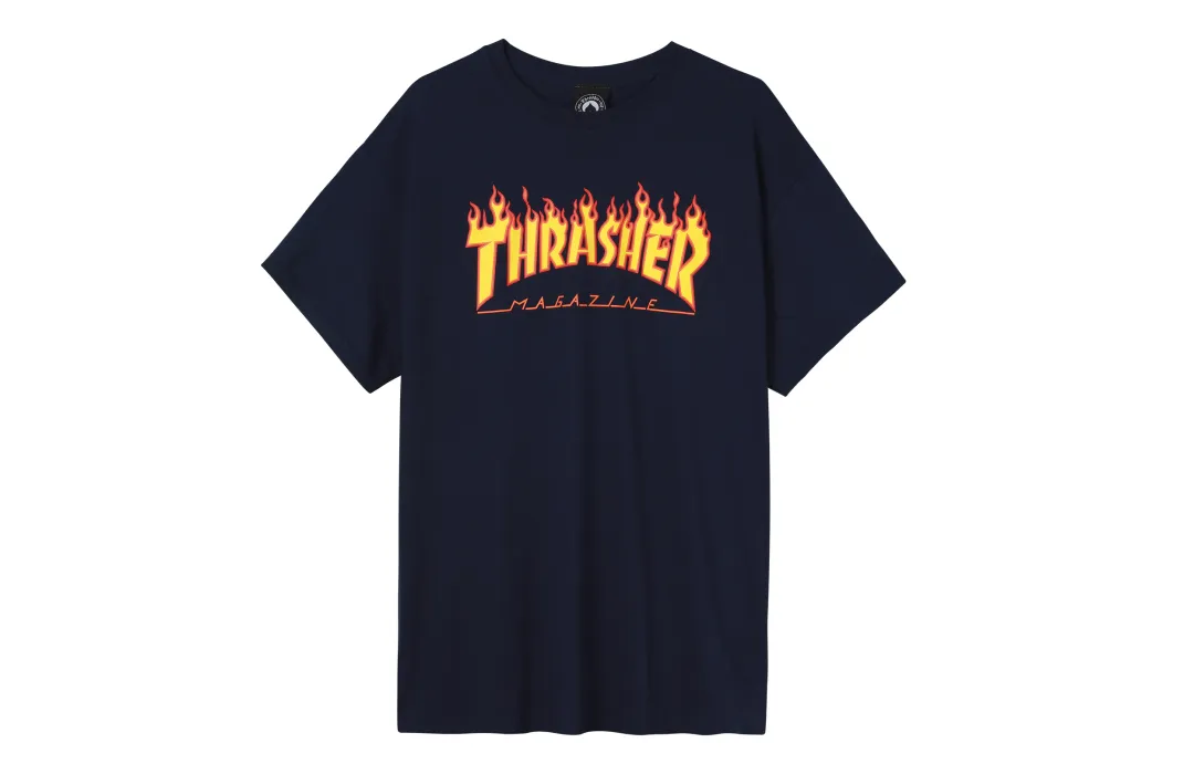 Thrasher T Shirt US Version Unisex Dark Blue