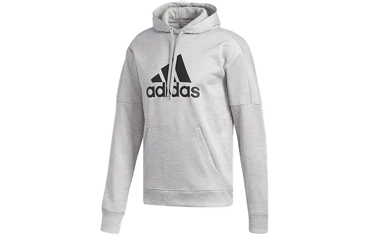 Adidas Sweatshirts Men's Gray Hooded Moderate Regular