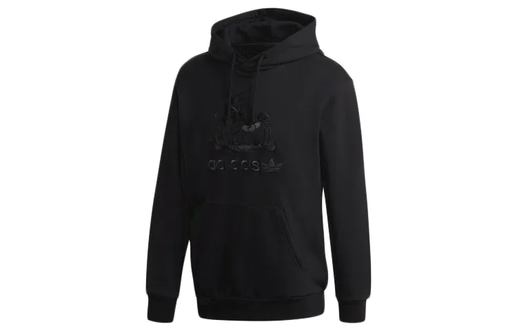 Adidas Sweatshirts Men's Black Hooded Moderate Regular