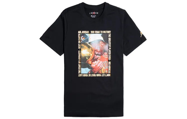 Jordan T Shirts Men's Crew Neck Moderate Straight Fit