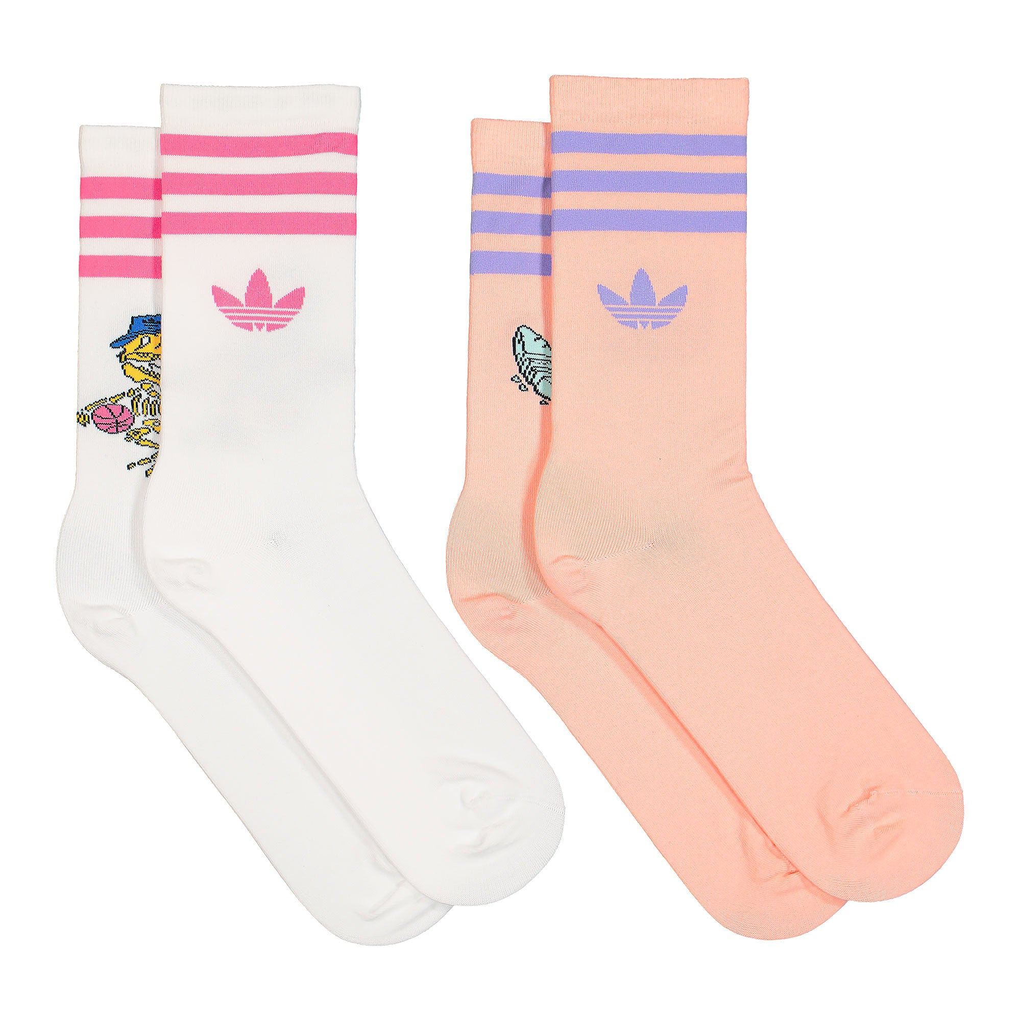 Adidas Originals Crew Socks Unisex 2 Pack Bright Light Pink/White