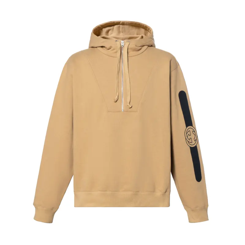 GUCCI Sweatshirts Men's Camel Hooded Moderate Regular
