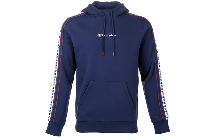 Champion Casual Hooded Regular Sweatshirt Men's Blue