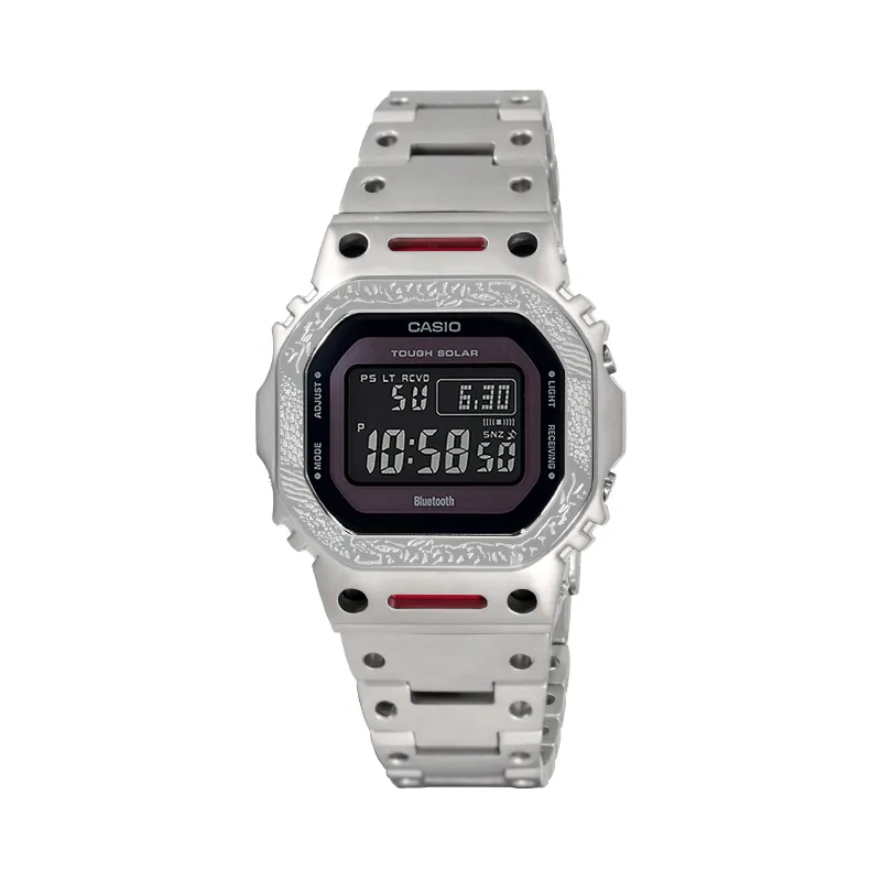 CASIO Custom Collection Solar Movement Metal Strap Watch Unisex Black Dial