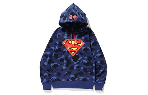 Bape X Dc Superman Color Camo Pullover Hoodie