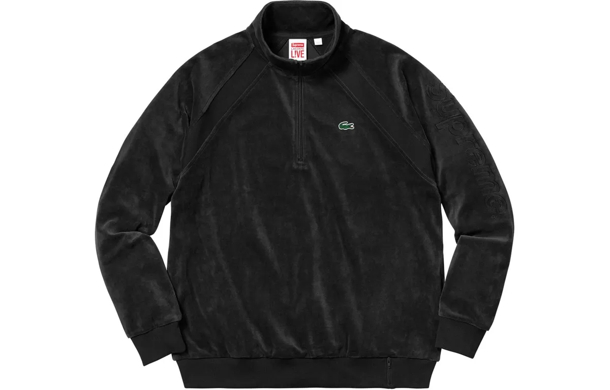 Supreme X Lacoste Velour Half Zip Track Top