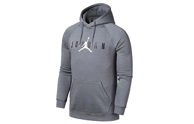 Jordan Sweatshirts Men's Gray Hooded Moderate Straight Fit