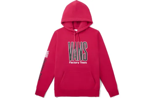 Vans Hooded Fleece Lined Casual Sports Long Sleeved Sweatshirt Unisex Red