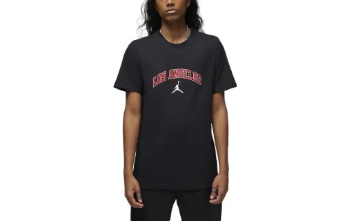 Jordan T Shirts Men's Black Crew Neck Moderate Straight Fit
