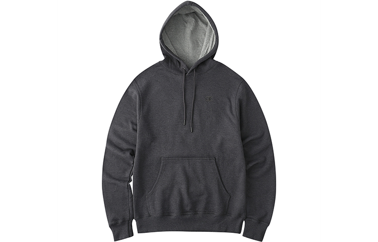 Champion Chest Cuff Double Logo Fleece Lined Pullover Sweatshirt US Version Unisex Dark Gray