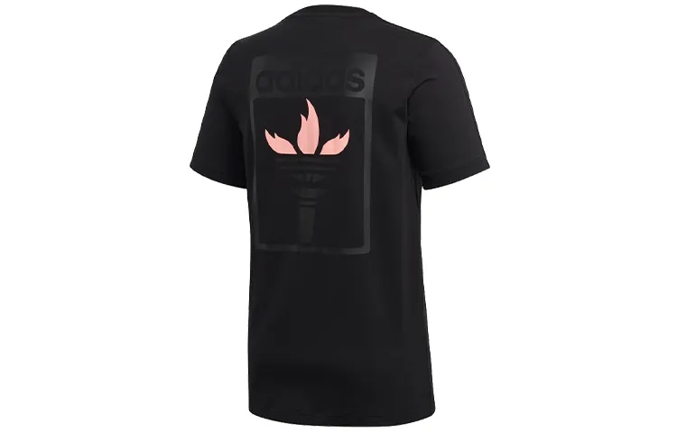 Adidas Originals Flame Printing T-Shirts Men's Crew Neck Moderate Straight Fit