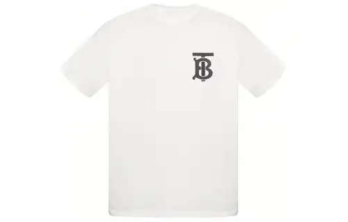 Burberry T Shirts Men's White Crew Neck Moderate Straight Fit