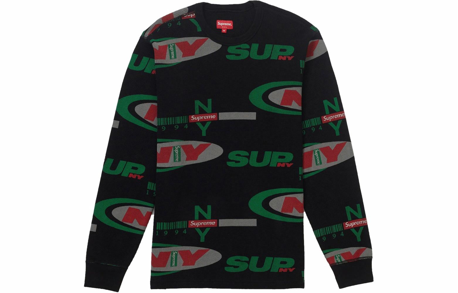 Худи Supreme NY Waffle Thermal (черное)