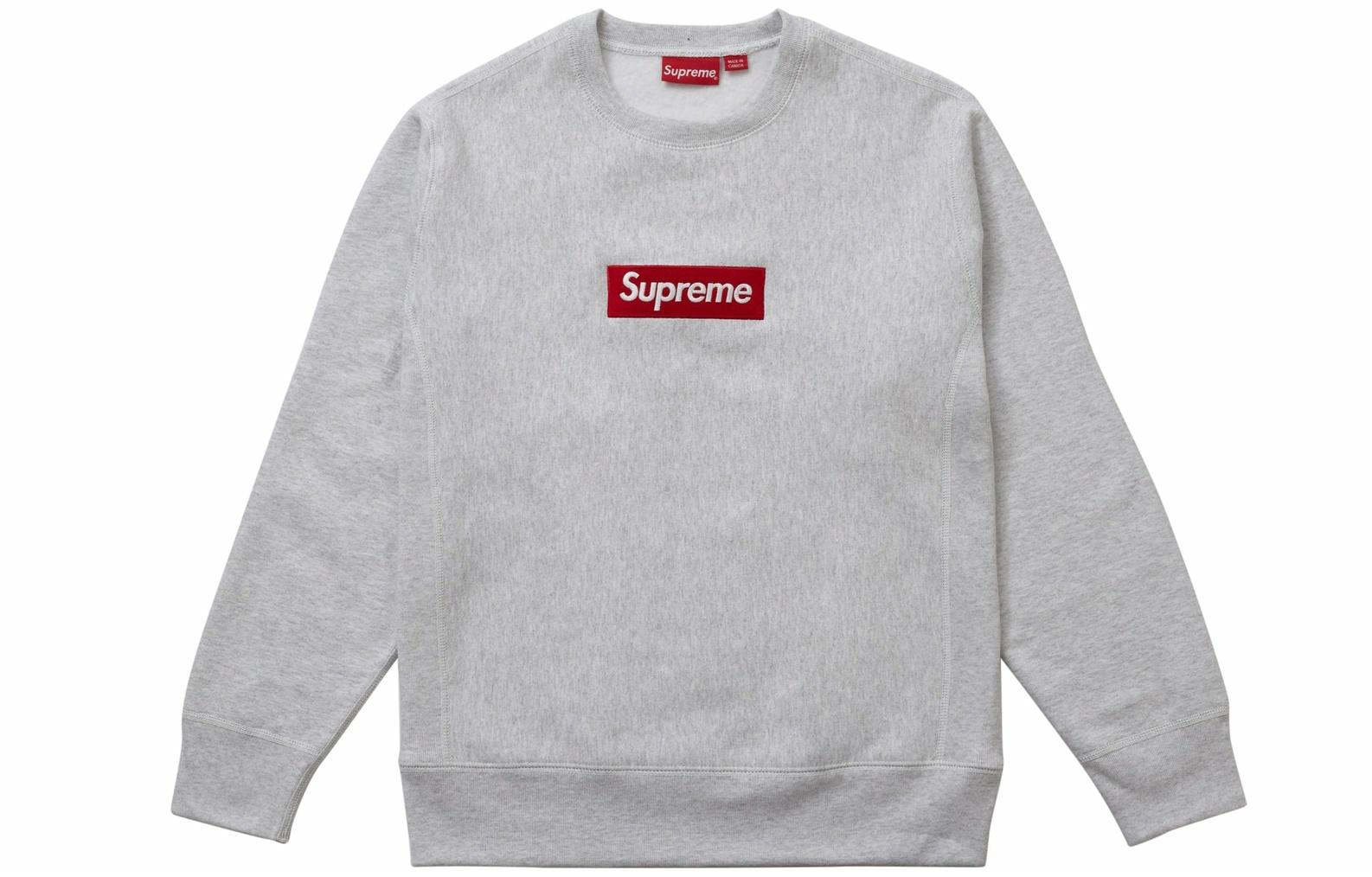 Худи Supreme FW18 Box Logo Crewneck (серый) — фото 1