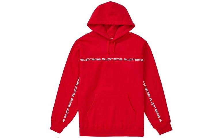 Худи Supreme Text Stripe Red (красное)