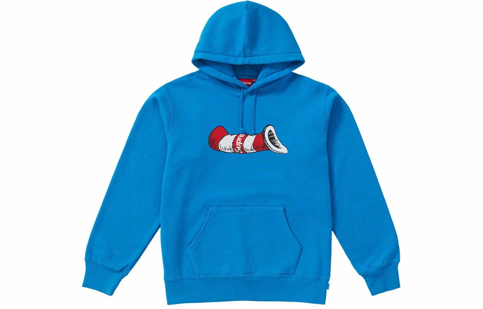 Худи Supreme FW18 Cat in the Hat Hooded Sweatshirt Bright Royal (синее) — фото 1