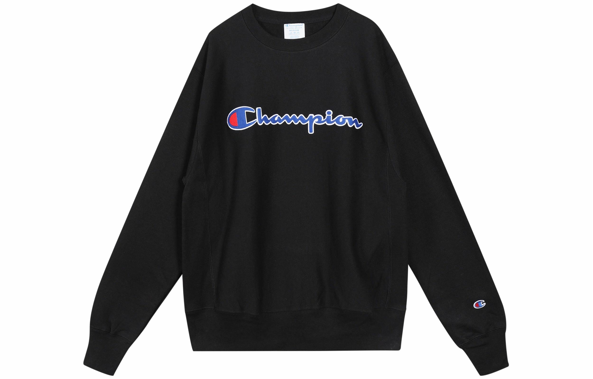 Худи Champion Полосатый логотип (черное)