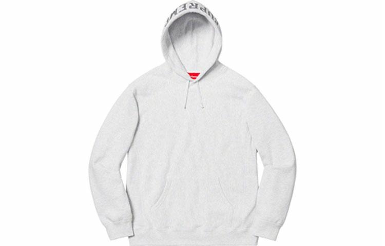 худи Supreme SS19 Sequin Arc Hooded Sweatshirt AshGrey logo (серая) — фото 1