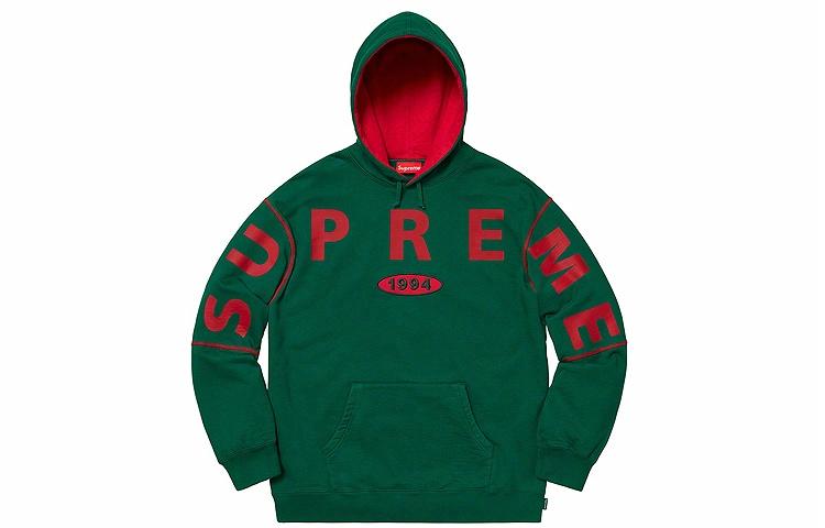 Худи Supreme FW19 Week 1 Spread Logo Hooded Sweatshirt (зеленое) — фото 1