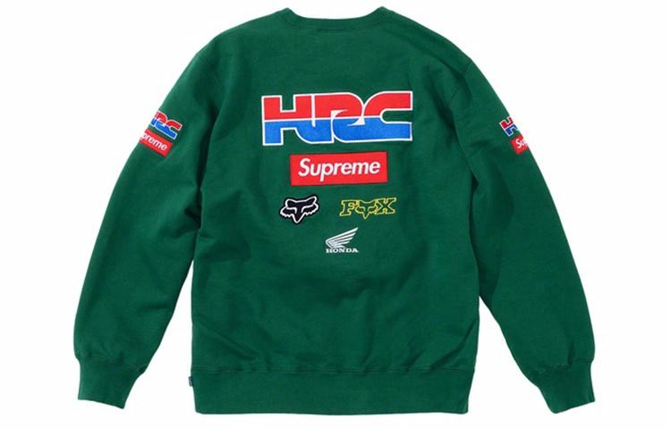 Худи Supreme x Honda x Fox Racing (зеленое)