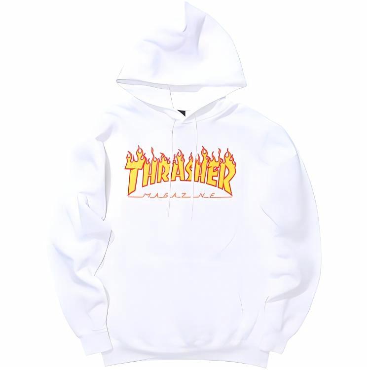 Худи Thrasher Flame Hoodie (белое)