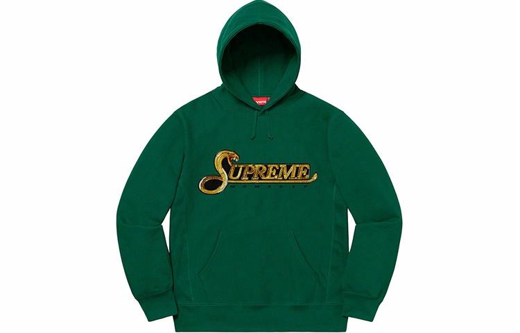 Худи Supreme Sequin Viper Hooded Sweatshirt (зеленое) — фото 1