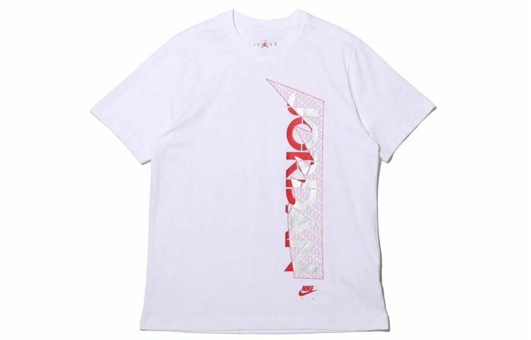 Мужская футболка Jordan Brand Ss Tee Black LogoT (белая) — фото 1