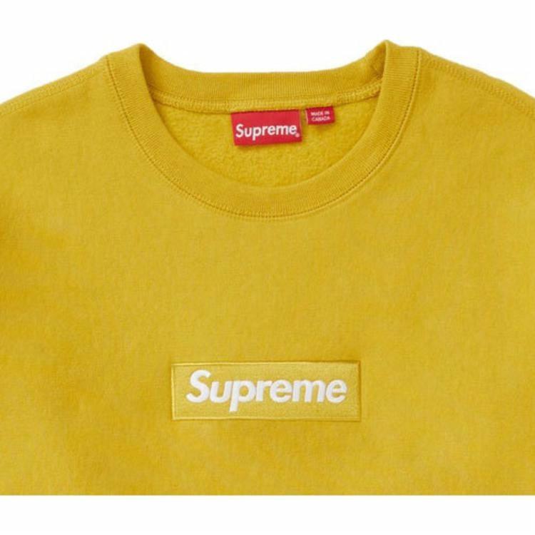 Худи Supreme FW18 Box Logo Crewneck Mustard (желтый) — фото 2