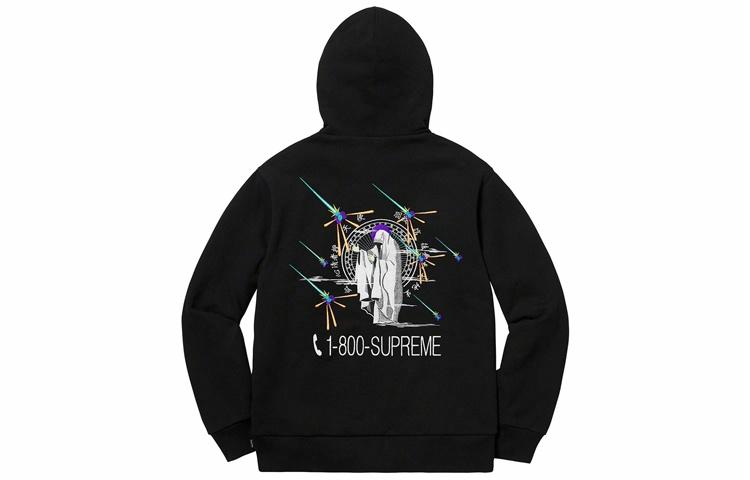 Худи Supreme 1-800 Hooded Sweatshirt (черное) — фото 1