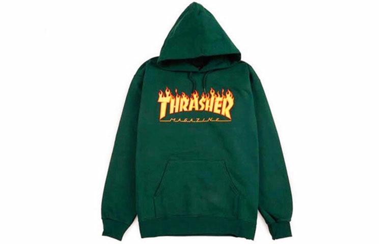 Худи Thrasher Flame Hoodie (темно-зеленое)