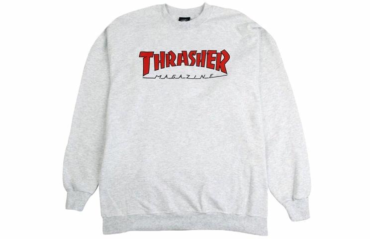 Унисекс свитшот Thrasher Thrasher Outlined Crew Sweater Ash Gray (серый)