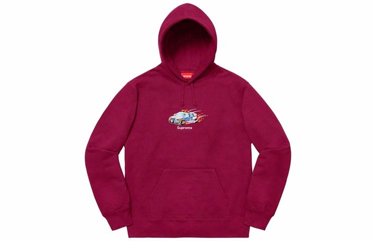 Худи Supreme FW19 Week 5 Cop Car Hooded Sweatshirt (пурпурно-красное) — фото 1
