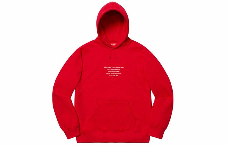 Худи Supreme FW19 Week 11 HQ Hooded Sweatshirt (красное)