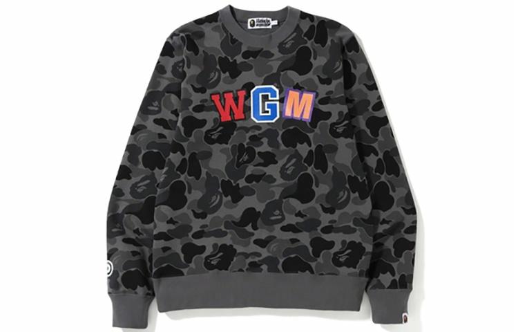 худи A BATHING APE A BATHING APE Camo Shark Crewneck (черный)