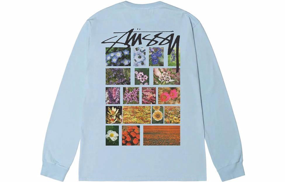 Футболка Stussy Flower Longsleeve (черная)