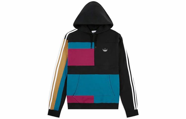 Мужское худи adidas originals ASYMM BLOCK Leece Panel (черное) — фото 1