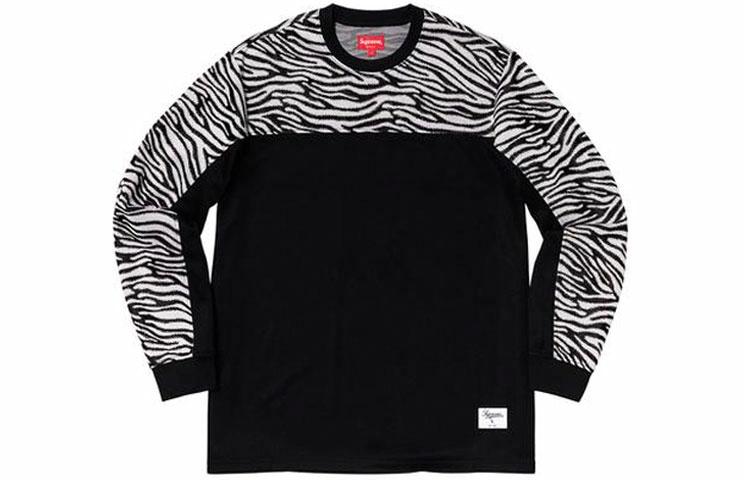 Худи Supreme FW19 Week 10 Zebra L/S Top (черно-белое)