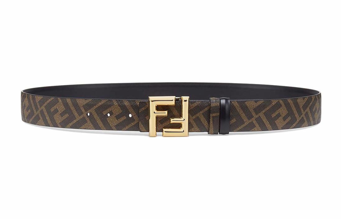 Мужской ремень Fendi FF (черно-коричневый)