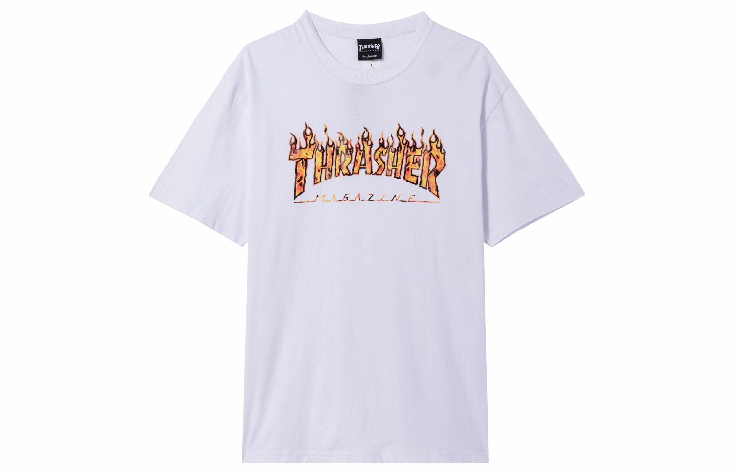 Футболка Thrasher Thrasher T (бело-оранжевая)