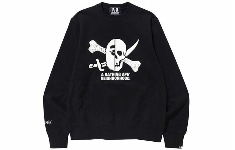 Мужской свитшот A BATHING APE x NEIGHBORHOOD Crewneck (черный)