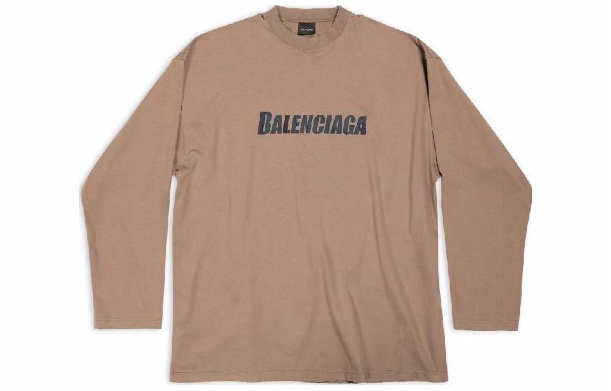 Мужская футболка Balenciaga С длинным рукавом (каки)
