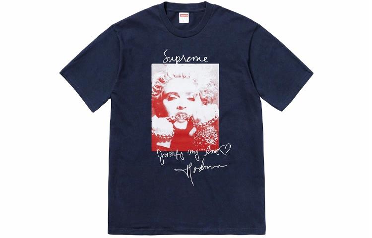 Футболка Supreme FW18 Madonna Tee Navy (темно-синяя)