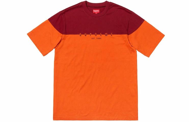 Футболка Supreme FW18 Split Logo S/S Top Orange (оранжевая)