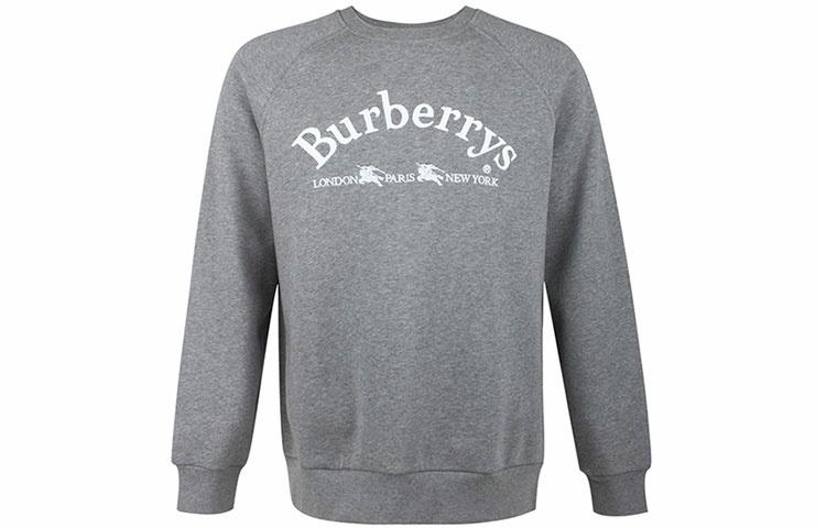 Мужское худи Burberry Logo (серое) — фото 1