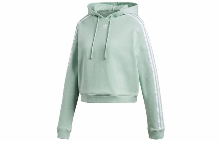 Женское худи adidas originals Cropped Hoodie (зеленое) — фото 1