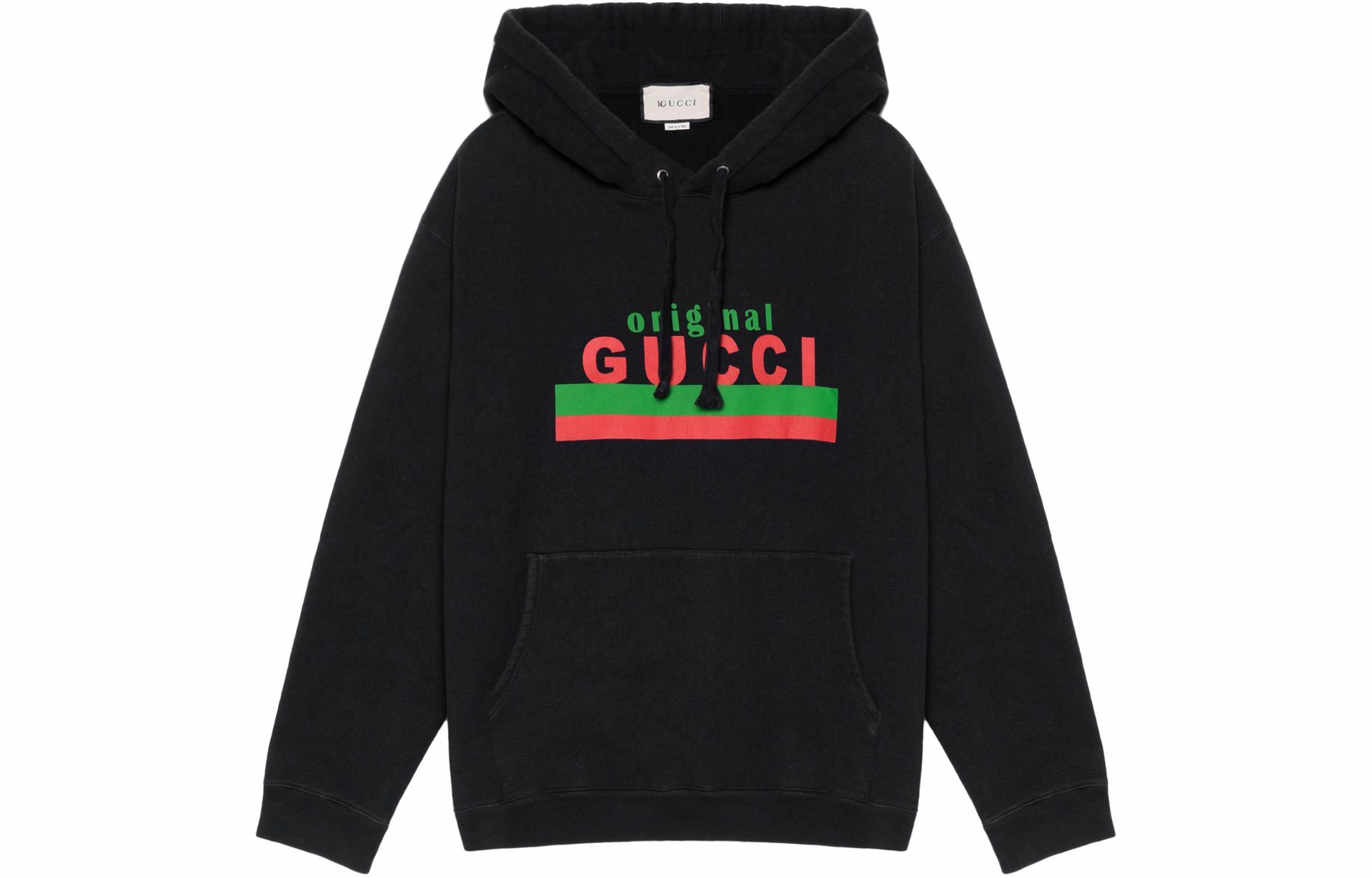 Мужское худи Gucci GUCCI Logo (черное)
