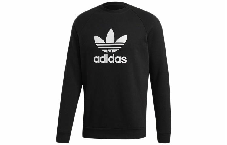 Мужское худи adidas originals Trf Flc Crew Trf Flc Crew (черное) — фото 1