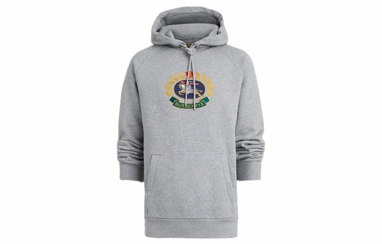 Мужское худи Burberry Logo Hoodie (светло-серое) — фото 1